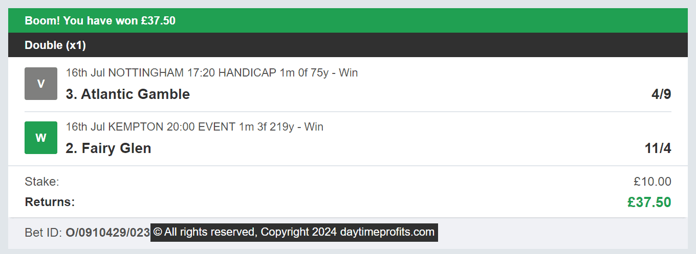 Daytime Profits - Winner Muli - 2024-07-16