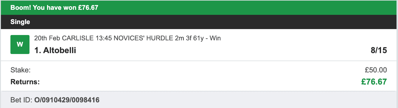 Daytime Profits - Winner 1 - 2023-02-20