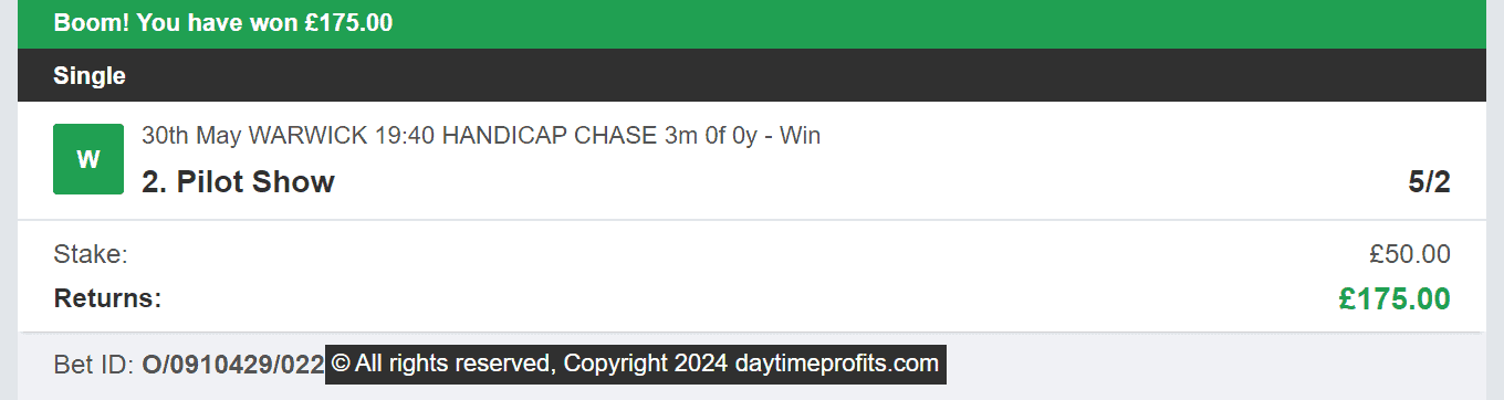 Daytime Profits - Winner 1 - 2024-05-30