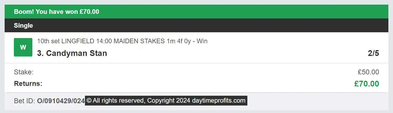 Daytime Profits - Winner 1 - 2024-09-10