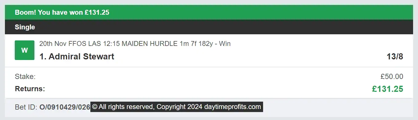 Daytime Profits - Winner 1 - 2024-11-20