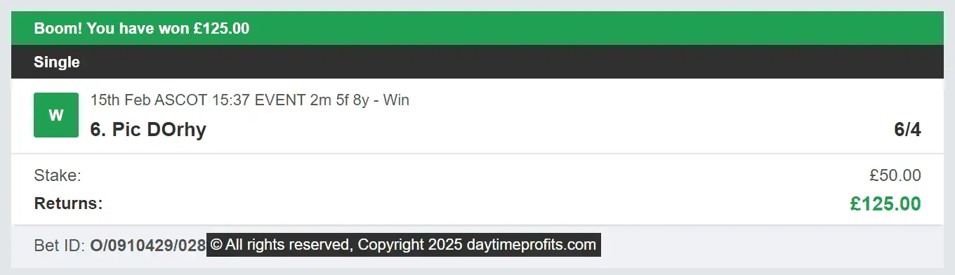 Daytime Profits - Winner 1 - 2025-02-15