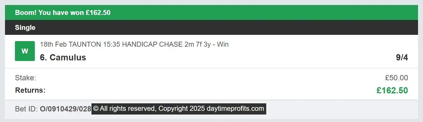 Daytime Profits - Winner 1 - 2025-02-18