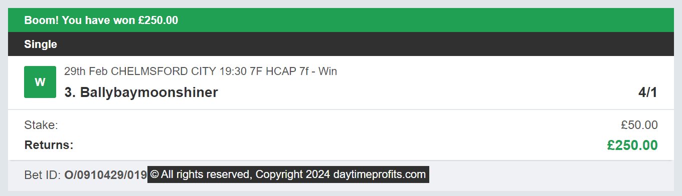 Daytime Profits - Winner 2 - 2024-02-29