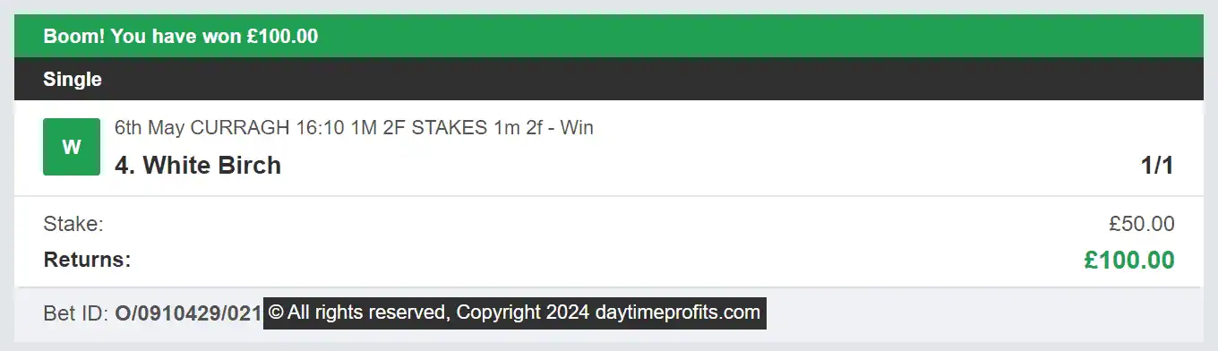 Daytime Profits - Winner 2 - 2024-05-06