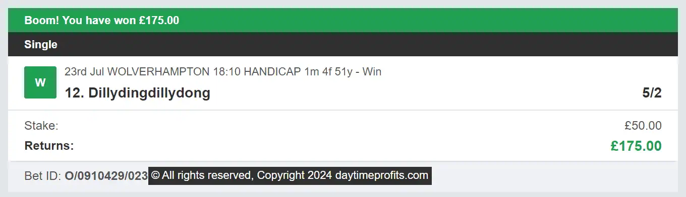 Daytime Profits - Winner 2 - 2024-07-23