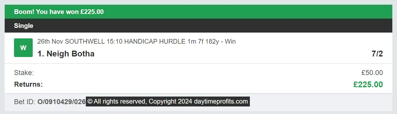 Daytime Profits - Winner 2 - 2024-11-26