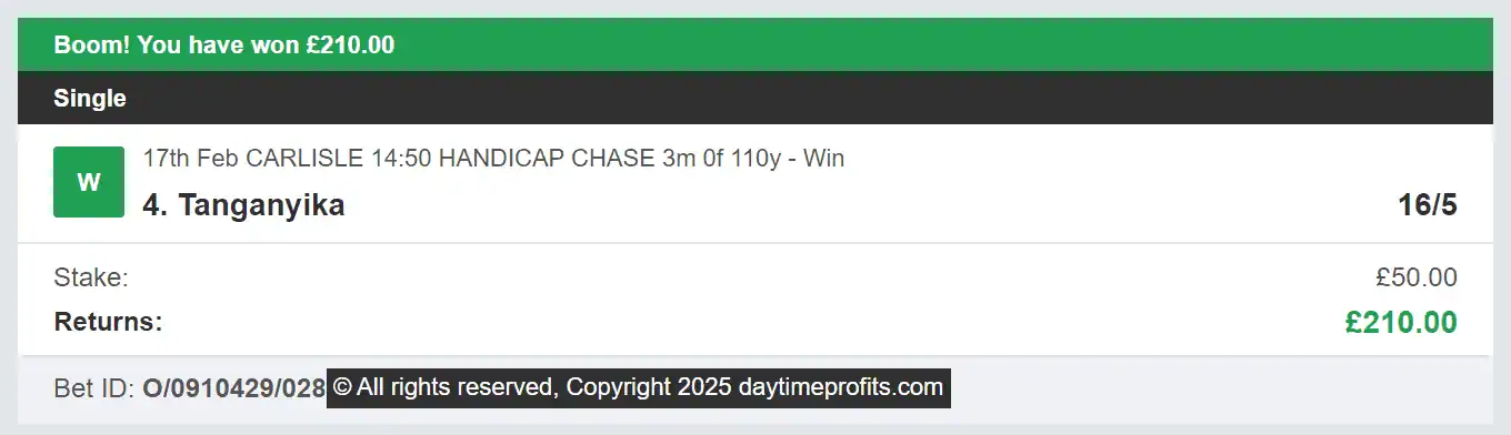Daytime Profits - Winner 2 - 2025-02-17