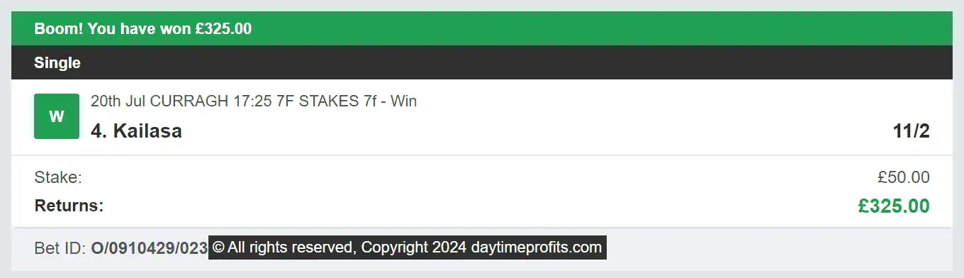Daytime Profits - Winner 3 - 2024-07-20
