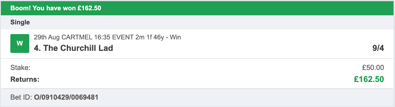 Daytime Profits - Winner 1 - 2022-08-29