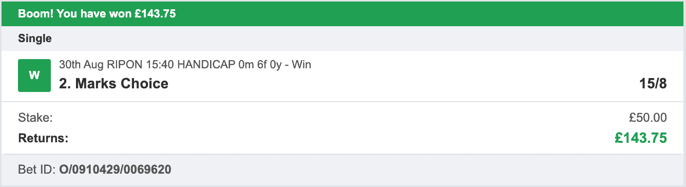 Daytime Profits - Winner 1 - 2022-08-30