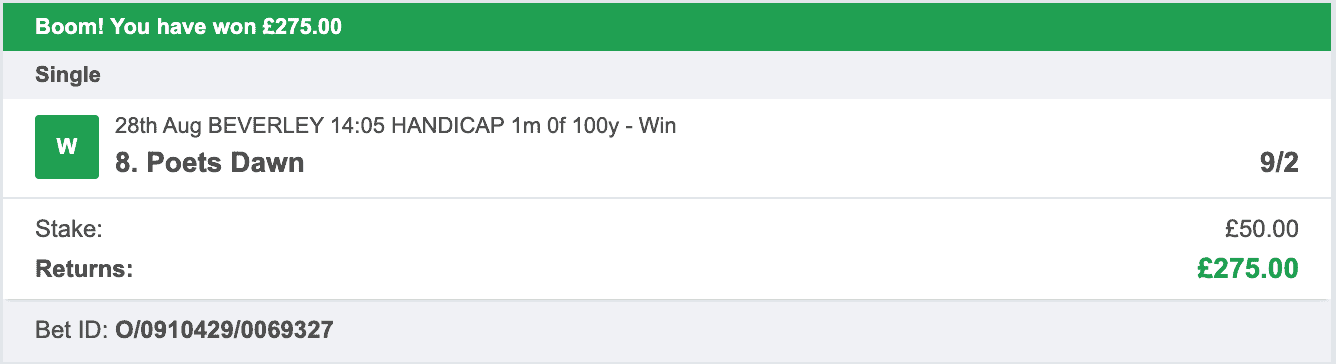 Daytime Profits - Winner 1 - 2022-08-28